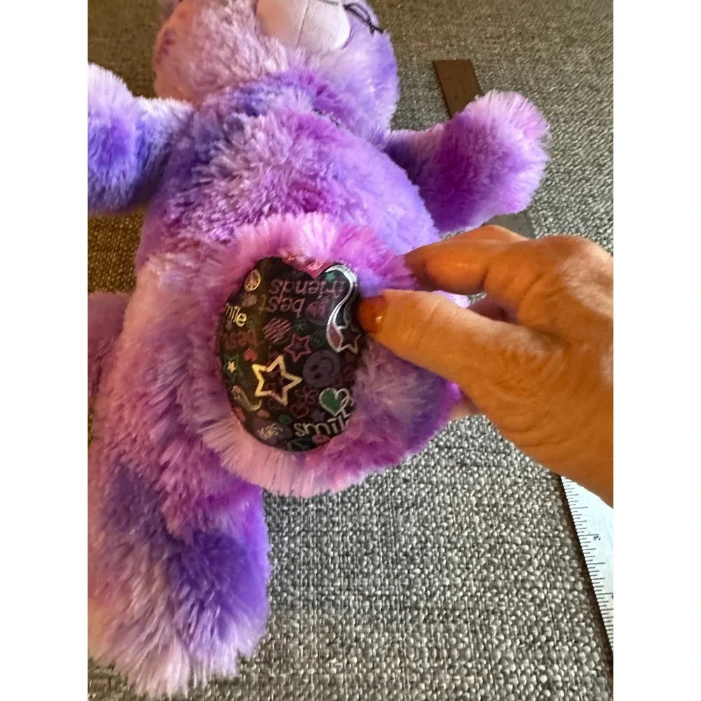 Build a Bear  kitty‎ Purple Tie Dye Peace Sign Stuffed Animal Plush Toy